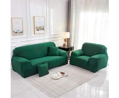 Surwin Copridivano Elasticizzato 1 2 3 4 Posti, Moda Stampa Elastico Universale Copridivani con Braccioli Fodera per Divano Antiscivolo Sofa Protettore (Verde,2 posti - 145-185cm)