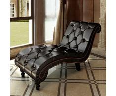 vidaXL Chaise Lounge chesterfield poltrona marrone a capitonnè