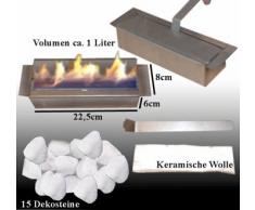 Camino etanolo e gel camino angolare camino caminetto modello Mosca – Colore: Bianco lucido