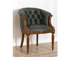 Simone Guarracino Luxury Design Poltrona Isabelle Vittoriana stile Barocco Italiano noce ecopelle verde Vintage