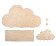 Rayher 62975505 Kit Mensola Fai-Da-Te In Legno Betulla Naturale, Nuvola, 35 X 10 X 21 cm, Mensola Per Cameretta Bambini, Da Personalizzare E Colorare