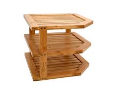 Wooglaste - Organizzatore da Cucina - Scaffale dAngolo - Portapiatti - Legno di Bambù - Grande Dimensione - 3 Livelli - Organizzazione del Piano di Lavoro
