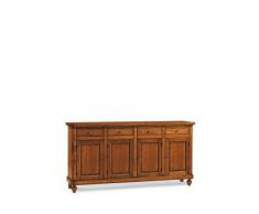 Lo Scrigno Arredamenti, Credenza 4 porte 4 cassetti Classica tinta noce W510/N