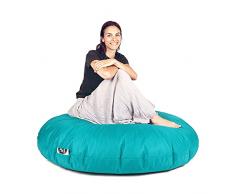 Patchhome - Pouf 2 in 1, cuscino da pavimento, poltrona a sacco da gaming, per adulti e bambini, con imbottitura (Ø 100 cm, turchese)