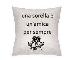 ZCHXD Regali di Sorella Federa Cuscini per Divani Dolci DettiUna Sorella è unamica per Sempre Decorativo Biancheria Cuscino Copricuscini Divano Caso per Cuscino
