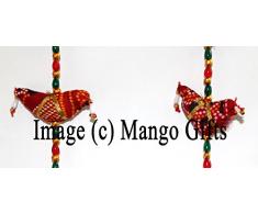 Mango-Gifts indiano a mano mobile string festive decorazione da appendere alla porta specchio lavoro ornamenti paio