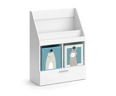 Vicco Scaffale per bambini Scaffale a muro Luigi Bianco 72x96 moderno Scaffale per camerette Scaffale per giocattoli Scaffale decorativo Scaffale indipendente Scaffale per cubi Scaffale per cassetti