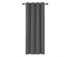 Deconovo Tenda Oscurante Termica Isolante con Occhielli Tenda Finestre Soggirono Moderne per Interni Grigio Chiaro 140x180 CM Un Pannello
