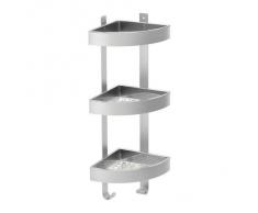 IKEA Scaffale per doccia 'Grundtal', angolare - Acciaio inox - 3 ripiani - 26 x 58 cm