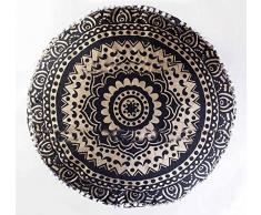 Sophia Art Indiano Nero Oro Ombre Mandala poggiapiedi Rotondo Pouf ottomano Pouf Decorativo Pouf ottomano, Pavimento Indiano Comodo Cuscino in Cotone Cuscino,14 x 24 '