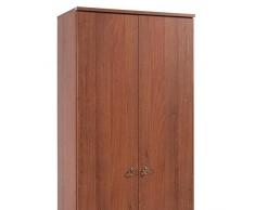 Armadio scarpiera in legno nobilitato 2 ante noce antico 6 ripiani cm182x71x38