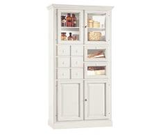 InHouse srls Dispensa, Arte povera, in Legno massello e mdfcon rifinitura in Bianco Opaco - Mis. 107X45X203H