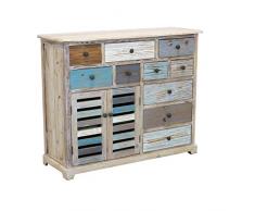 Milani Home s.r.l.s. Credenza in Legno Colorato Madia di Design Mobile in Stile Vintage Moderno per Sala da Pranzo Soggiorno