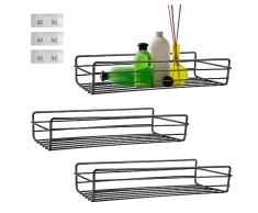 LANSKYLAN 3 Pezzi Mensola Doccia Mensola Doccia Senza Foratura Portasapone Doccia Mensola per Doccia Autoadesivo Porta Oggetti per Bagno Porta Shampoo Scaffale per Doccia per Accessori Bagno e Cucina