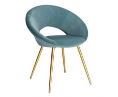 WOLTU BH230ts-1 Poltrona Azzurro in Velluto per Cucina Soggiorno Moderna Sedia con Schienale Braccioli
