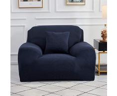 Sinoeem Copridivano Elasticizzato1 2 3 4 Posti (Regalare 2 federe) Fodere Copridivani Universale,Sofa Mobili Protettore Copertura Divano Antiscivolo, Ideale per poltrone (Blu, 1 Seater:90cm to 140cm)