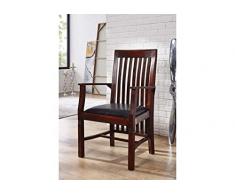 Coloniale Poltrona Imbottitura nero Acacia massiccio Mobili BANGALORE # 1