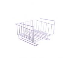 Armadio da Cucina in Ferro Battuto Scaffale per Utensili da Cucina Scaffale di Stoffa Gancio per Rack Rotolo di Carta per Pellicola 28 * 25 * 20cm Bianca