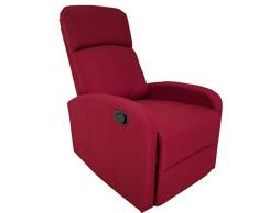 Gardenia Vida Relax, Poltrona Reclinabile, Legno, Tessuto, Acciaio, Bordeaux, 65 x 75 x H 101 CM