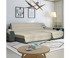 La Biancheria di Casa Simplicity Plus Copridivano Salvadivano adatto per PENISOLA (chaise longue) sia a destra che sinistra (290 cm, Crema)