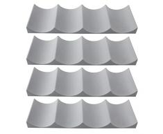 Kisbeibi - Portabottiglie in stile europeo, porta bottiglie da cucina, per vino, per cucina, piani di lavoro, dispensa, frigorifero, 4 pezzi, colore: grigio scuro