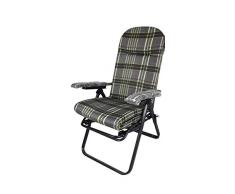 Sedam Srl Poltrona Sdraio Pompei, Telaio in Ferro Imbottito, Comoda, Reclinabile in 6 Posizioni, Pieghevole PIC- Nic Esterno Interno 100% Made in Italy (Verde)
