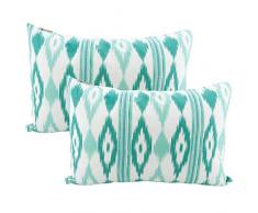 TRESMESTRES Federe Cuscini Turchese - Arredamento Casa Moderno - Copricuscini 40 x 60 cm, Set 2
