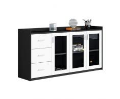 REHOOF Armadio da cucina con 3 ante in vetro, 31,5 alto armadio per file, Moderna credenza organizzatrice per camera da letto, bagno, sala da pranzo, soggiorno e corridoio (Size : 160 * 40 * 80cm)