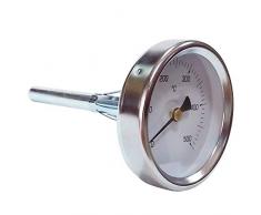 Easyricambi Termometro Forno a Legna e Barbecue Misura Temperatura da 0 a 500°C con sonda Rigida lineare 15cm.