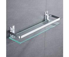 Melairy Mensola a Parete in Vetro con Vetro di Sicurezza Temperato Perfettamente Adatta Come Mensola da Bagno/Mensola in Vetro per Bagni 25 cm