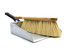 DOJA Barcelona | Kit Scopa Paletta Camino | Spazzola per Forno a Legna + Paletta di Metallo | Scopino Alte Temperature | Scopa e Paletta Cenere Stufa | Raccogli Cenere Caminetto, Carbone, Pellet