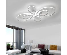 Lampada da soffitto a LED Lampada da soggiorno Camera da letto per asilo ultrasottile Anelli Lampadario Illuminazione a soffitto Dimmerabile Telecomando Lampada da cucina,Whitecolor,L100*W58*H8.5cm
