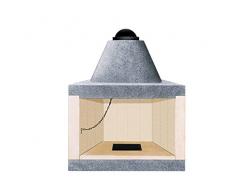 Caminetto camino refrattario cucina cibi legna angolo e parete mc 50 VZ100