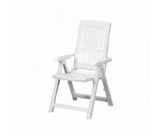 Vigor 9693610 Tampa Sedia Poltrona, Pieghevole, in Polipropilene, Bianca