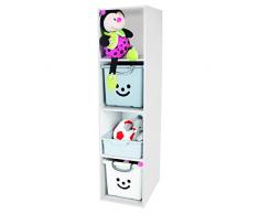 Iris Ohyama, Armadio multifunzionale/Mobili in legno per bambini/Scaffale per giocattoli e libri/Armadio per bambini, Modulare,Design, Casa, scuola - Kids cube shelf - KCX-4 - Bianco