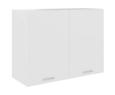 Festnight Armadio Sospeso Bianco 80x31x60 cm Pensile Cucina Sospeso Mobile Dispensa Cucina Mobile Soggiorno Mobile Salotto in Truciolato