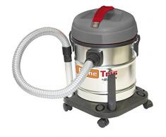 Ribimex PRCEN010 Aspiratore Cenetris, 4 in 1: Solidi, liquidi, Cenere e soffiante 1200 W-25 L, 230 V, Grigio/Acciaio Inossidabile