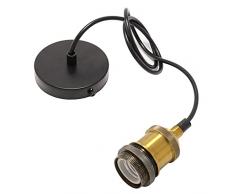 E27 Lampade A Sospensione Accessori 1 Metro Regolabile Portalampade A Sospensione Vintage Cavo Porta Lampada Fai-Da-Te per Sala da Pranzo, Soggiorno-Nero