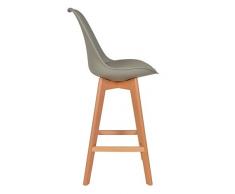 ts-ideen Sedia Design Sgabello Classico Legno Retro Cucina Bistro Grigio