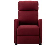 vidaXL Poltrona Elettrica Reclinabile Rosso Vino in Tessuto