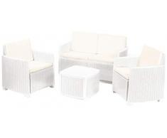 Set Divano Etna da Giardino in polyrattan Bianco
