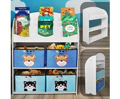 NOVA Libreria Scaffale per Giocattoli Mobiletto per Bambini Portagiochi Organizzatore