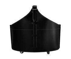 Gavemo Fabia portalegna in Cuoio, Borsa Porta Legna da Interno, Cesto per Legna da ardere, con Ruote gommate, Prodotto da Limac Design®, Nero