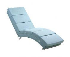 Casaria Chaise Longue London 186x55cm Aspetto Lino Sedia a Sdraio Relax ergonomica Divano Poltrona Soggiorno Petrolio