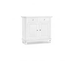 InHouse srls Credenza, Arte povera, in Legno massello e MDF con rifinitura in Bianco Opaco - Mis. 112 x 45 x 100