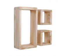 in legno massello color bianco anticato ts-ideen GmbH Set di 3 cubi da appoggio stile rustico shabby design retr/ó