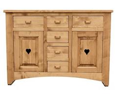 Base credenza 2 ante e 6 cassetti con cuori C2