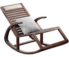 YOYOSHU Nuova Sedia a Dondolo Cinese in Legno di Noce Balcone da Giardino per Il Tempo Libero Sedia a Sdraio pigra Poltrona per Anziani 135X65x85cm(Color:A)