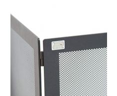 MONZA-PARASCINTILLE ANGOLARE IN FERRO BATTUTO PER CAMINO CM 80X40X45