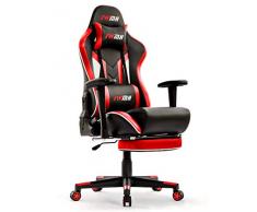 IntimaTe WM Heart Sedia Gaming, Poltrona Gaming con Poggiapiedi, Ergonomica Sedia da Gioco con Poggiatesta, Sedia Gamer con Braccioli Regolabili, Sedie Ufficio Reclinabile con Supporto Lombare rosso